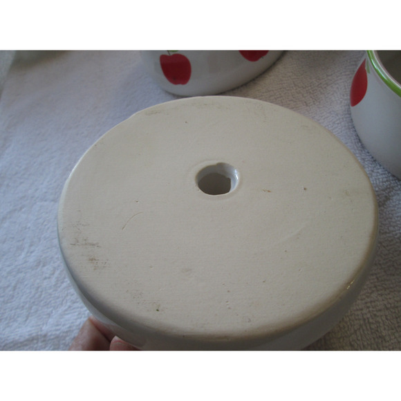 Four 4 1/2" apple bakers, ceramic, red apple design 2" tall - Picture 7 of 7